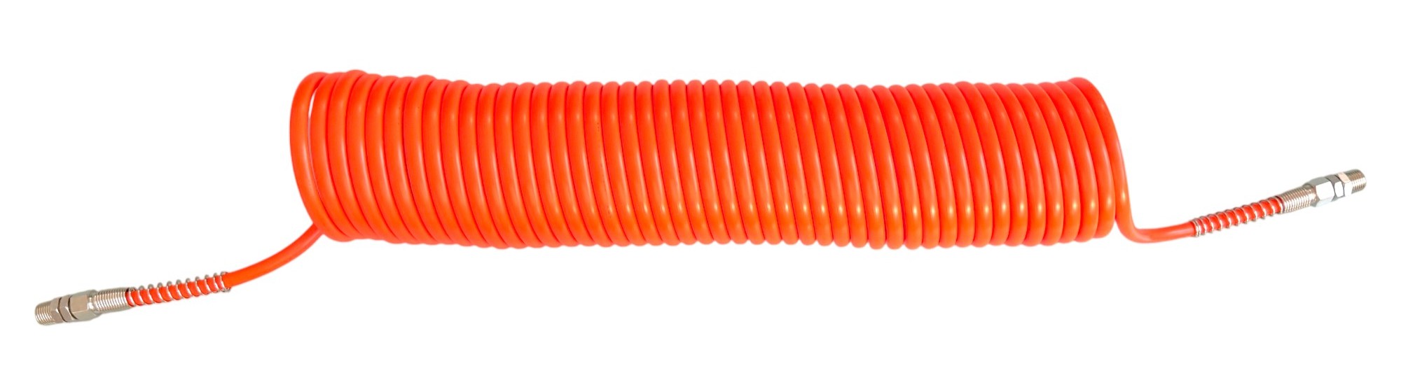 Spirālšļūtene: PA12 spiral hose 8x6 mt12 - 2 tails 200mm - orange (QC12)