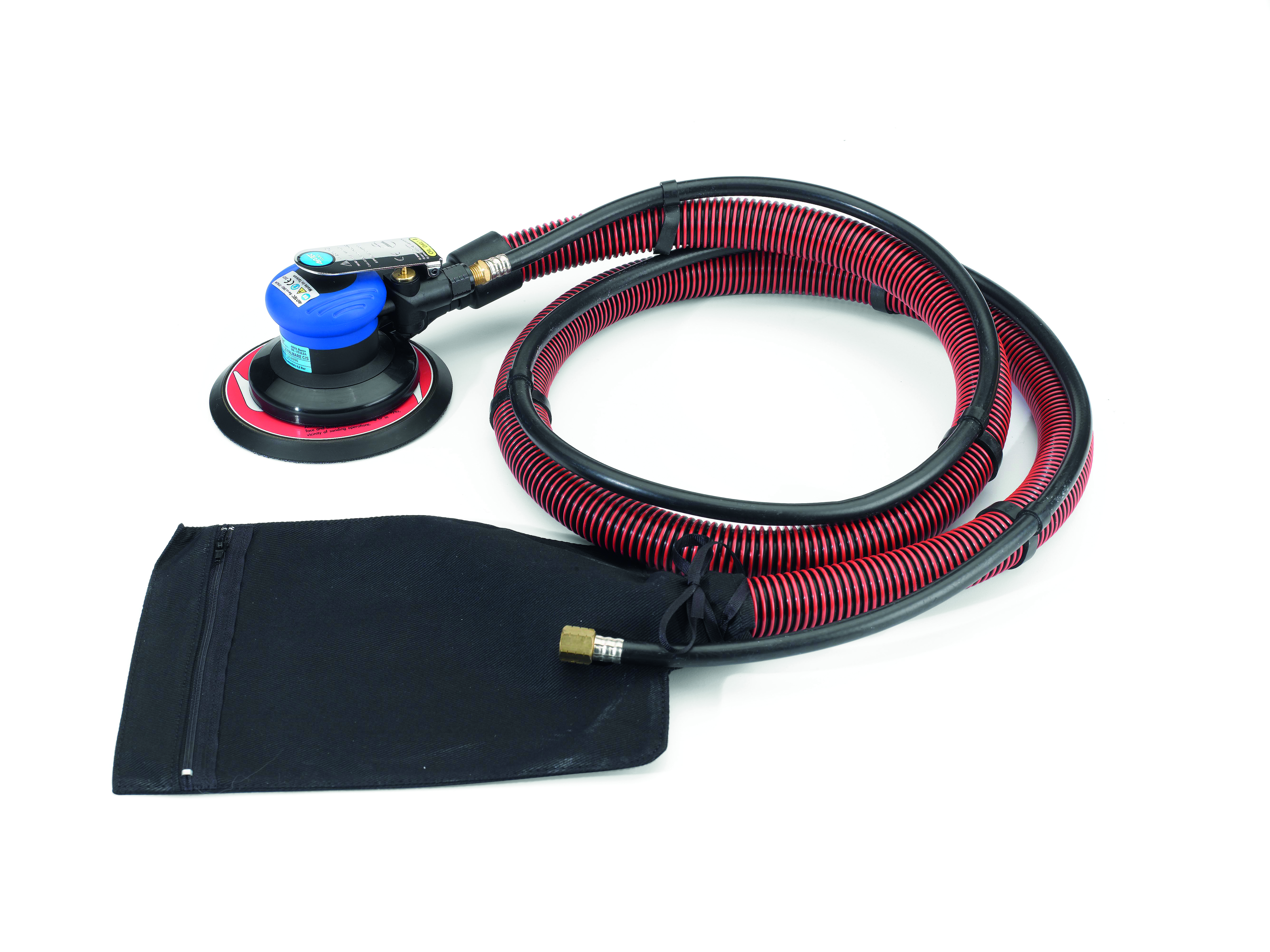 534 - Dust free random orbital sander complete with hose and bag and Ø 150 mm 6 holes velcro pad