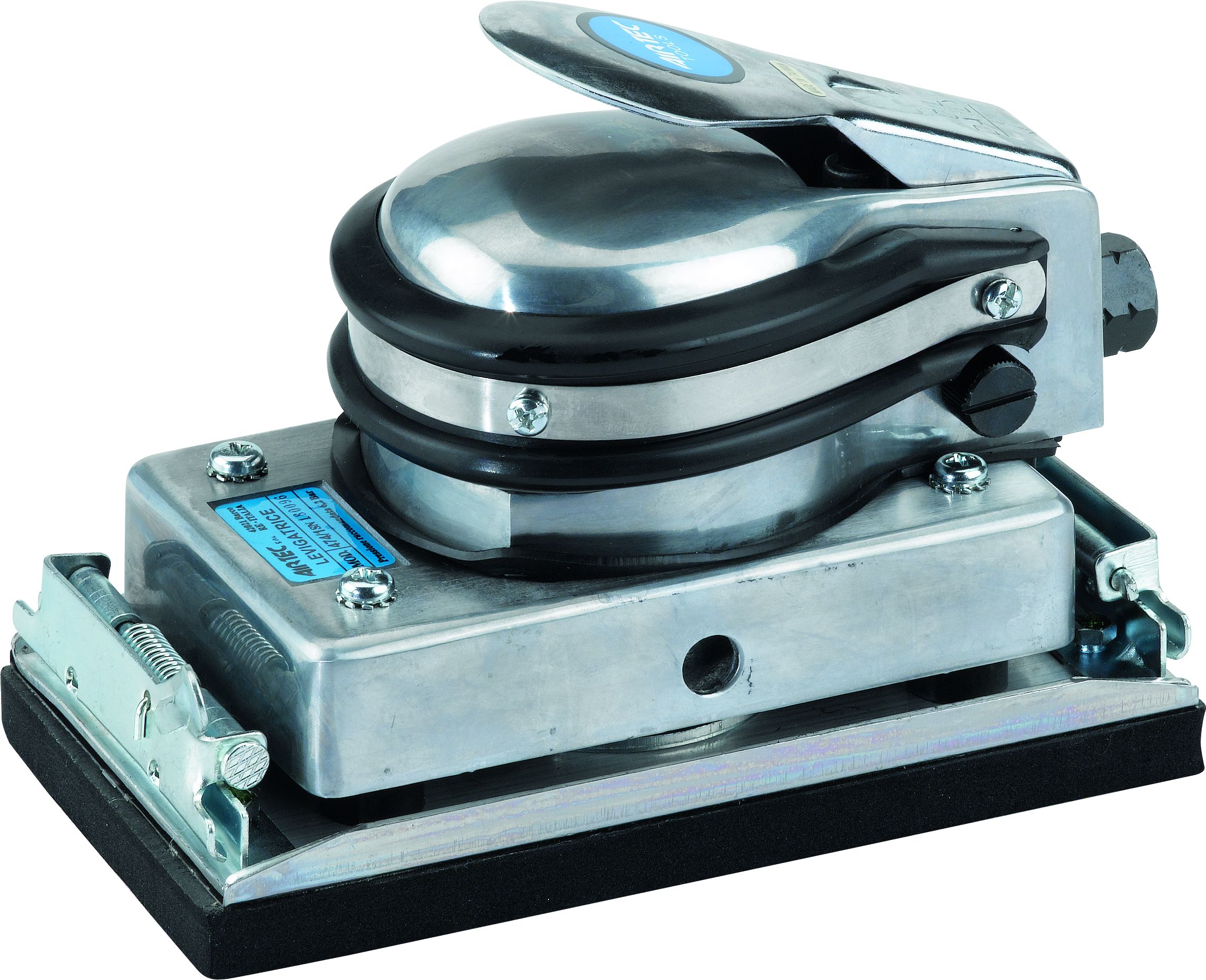 474 - Orbital block sander, using a rectangular 93 x 165 mm pad, with spring clips