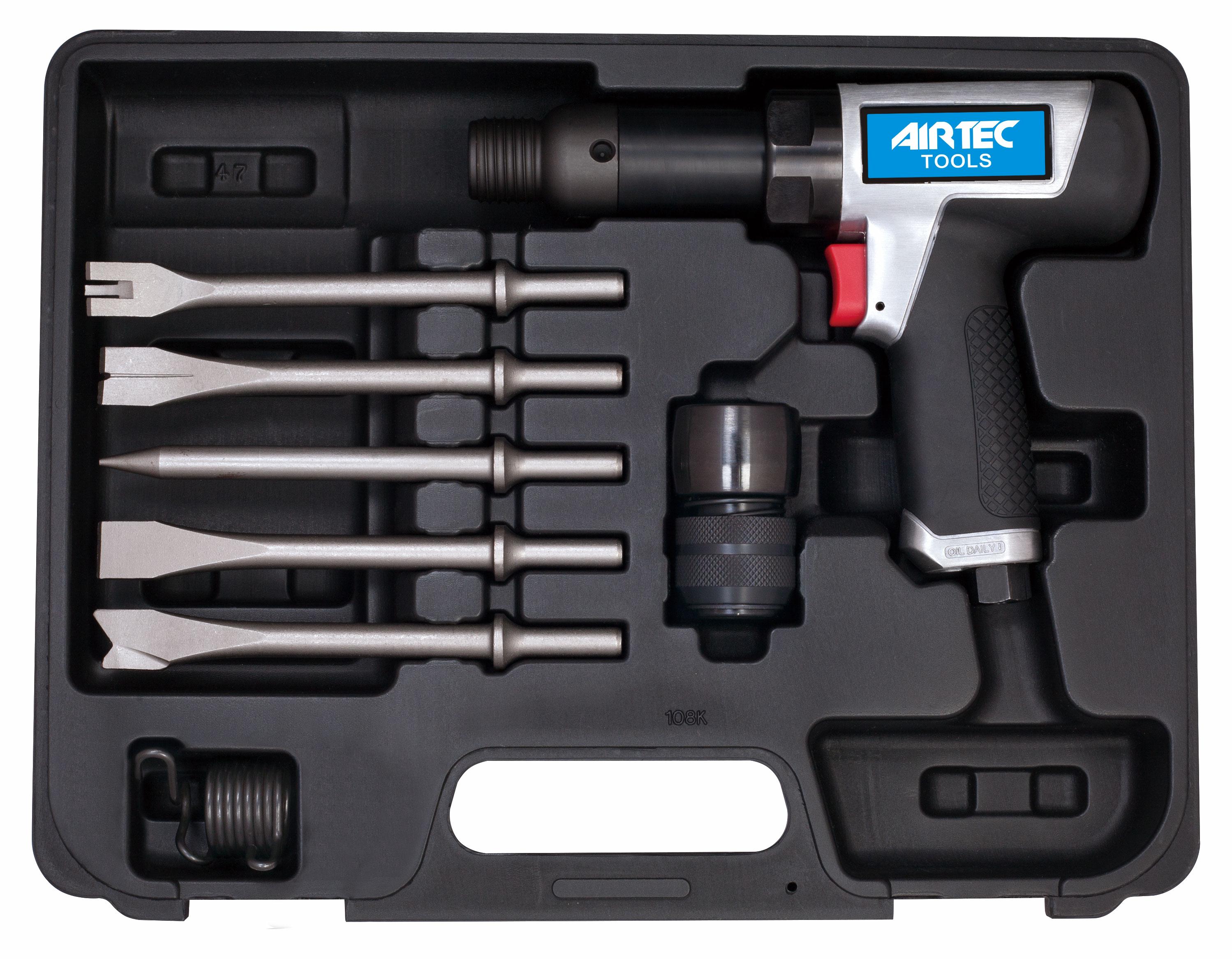 203 - Heavy-duty hexagonal air hammer, with dual cushions to absorb shocks and vibrations
